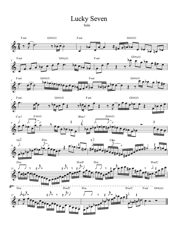 Fragmento de solo de Lucky Seven interpretado en vivo durante una aventura musical llamada Recital de grado.